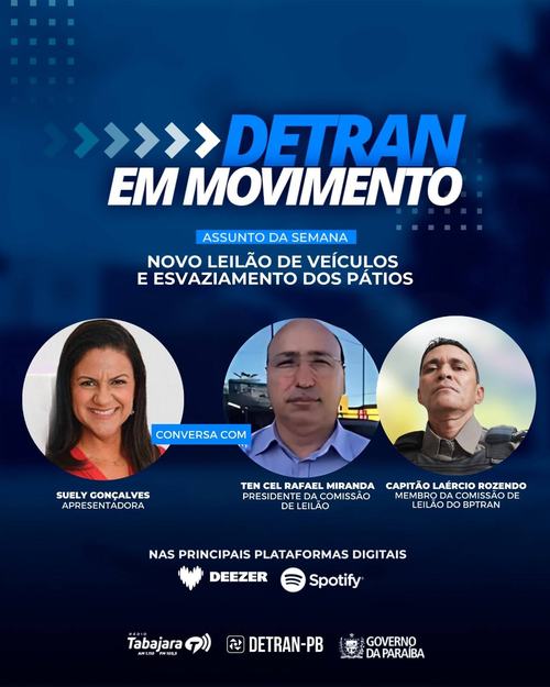 Leilão eletrônico de veículos e o esvaziamento dos pátios no Estado.