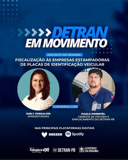 Fiscalização às empresas estampadoras de placas de identificação veicular.